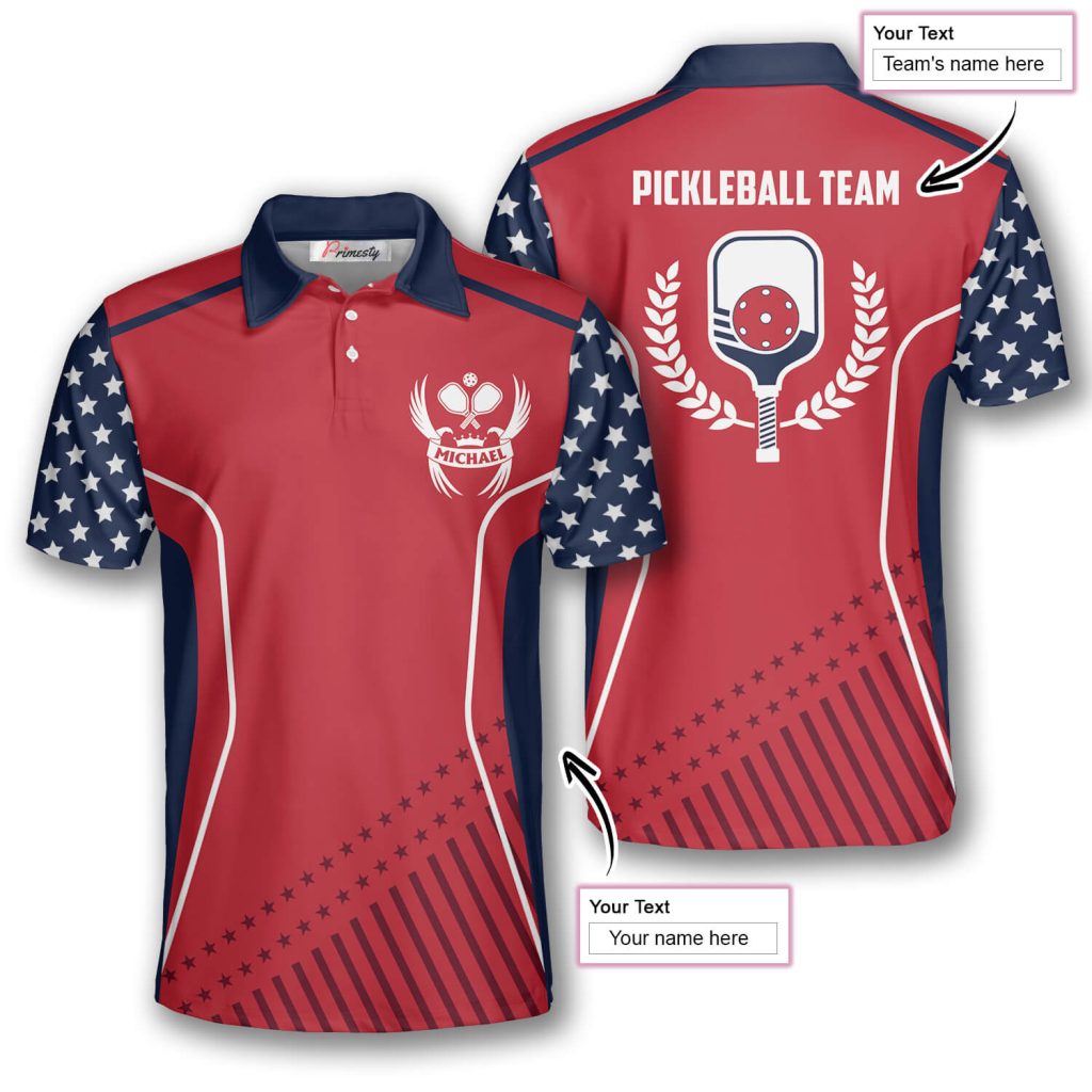 Red Star Custom Pickleball Shirts for Men Primesty