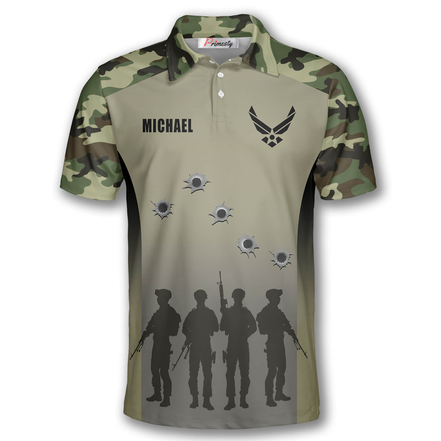 US Army Silhouette Camo Custom Veteran Shirts for Men