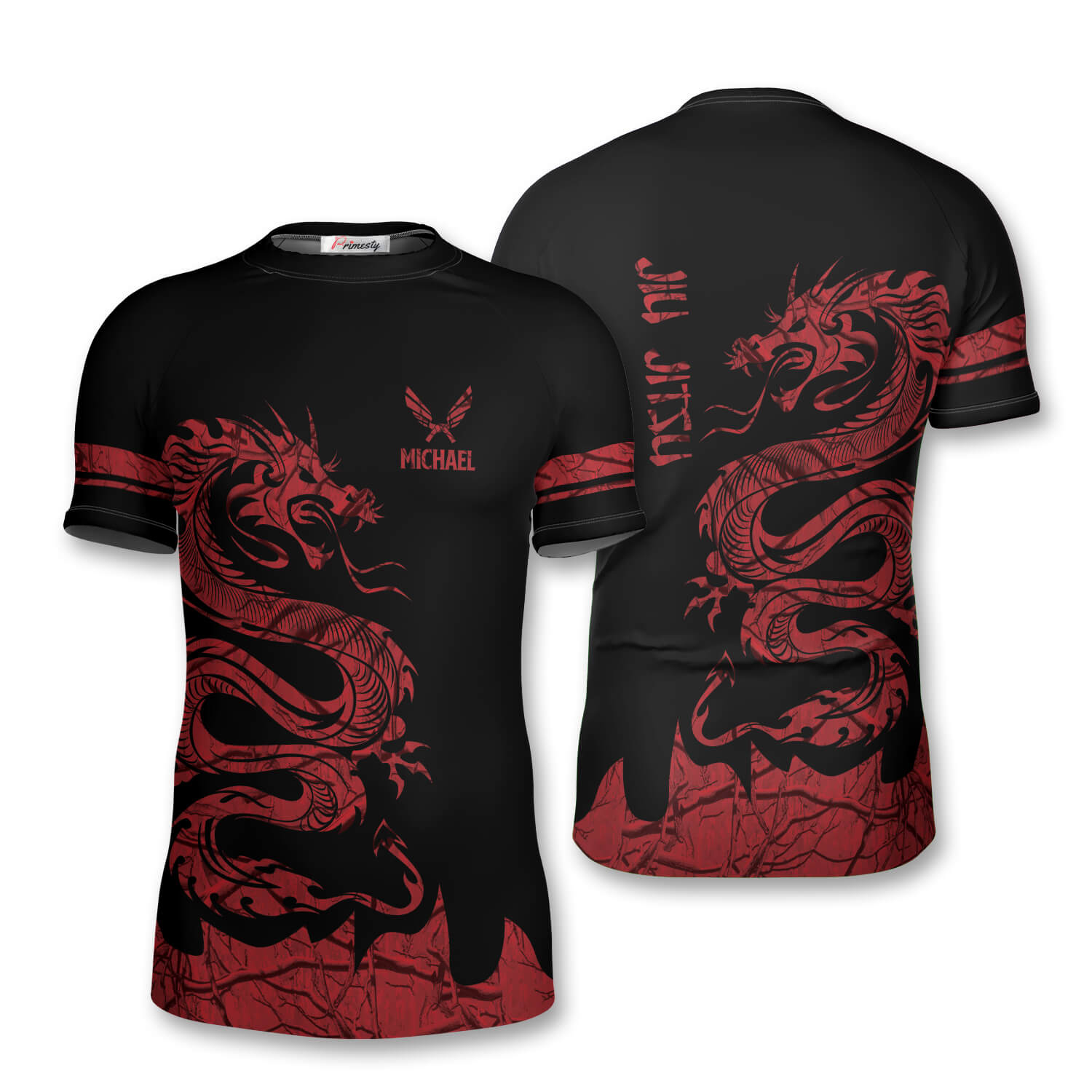 Red Dragon Custom Jiu Jitsu Rash Guard - Primesty