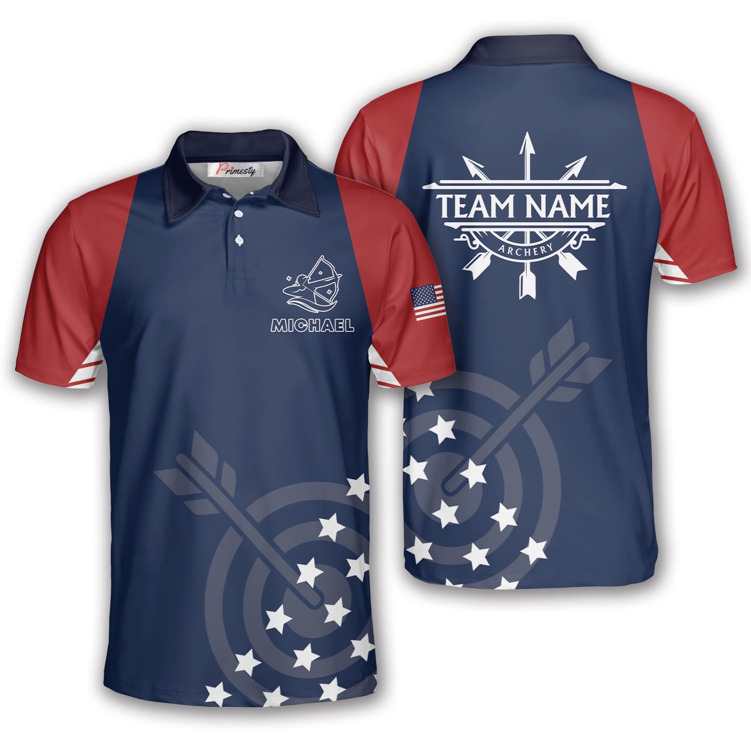 American Flag Patriotic Star Pattern Custom Archery Shirts For Men Primesty 7958