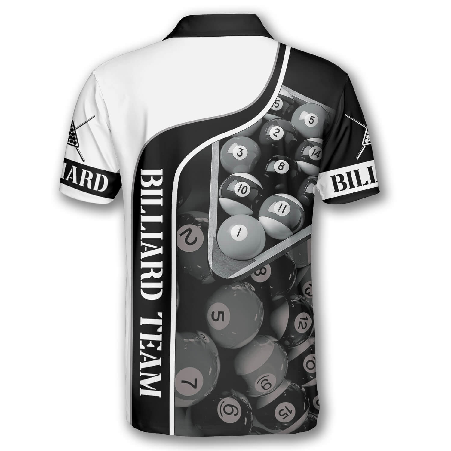 3D BW Custom Billiard Shirts for Men - Primesty