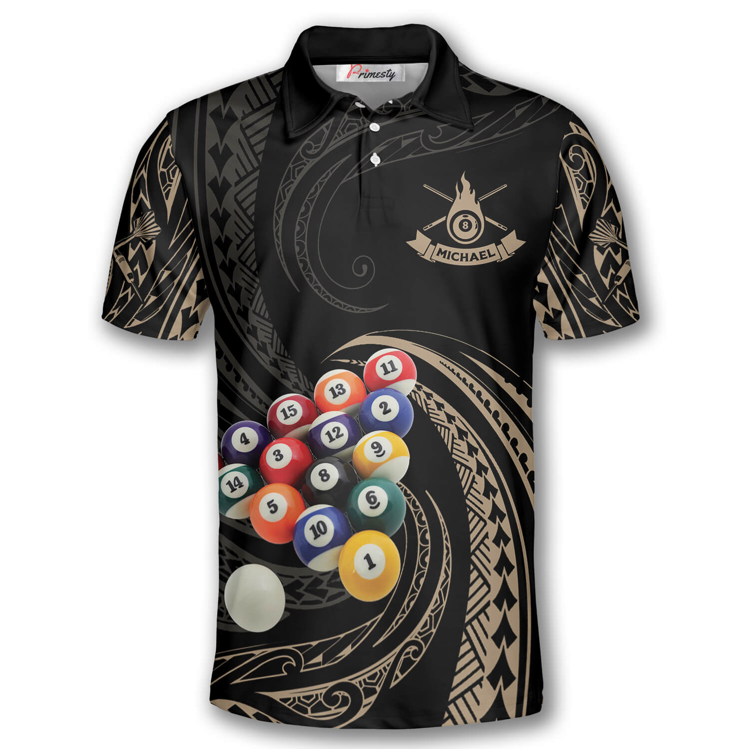 Roll Tribal Custom Billiard Shirts for Men - Primesty