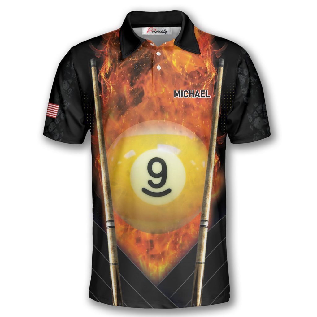 9 Ball Billiard Custom Billiard Shirts For Men - Primesty