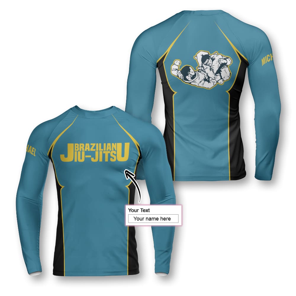 Exxact Sports Men's BJJ Rash Guard - Long Sleeve Compression Top For Jiu Jitsu, MMA & Wrestling, Ranked & IBJJF Legal