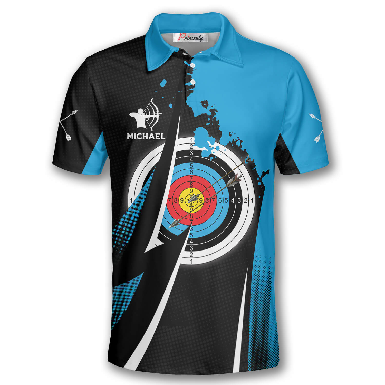 Blue Paint Custom Archery Shirts For Men - Primesty