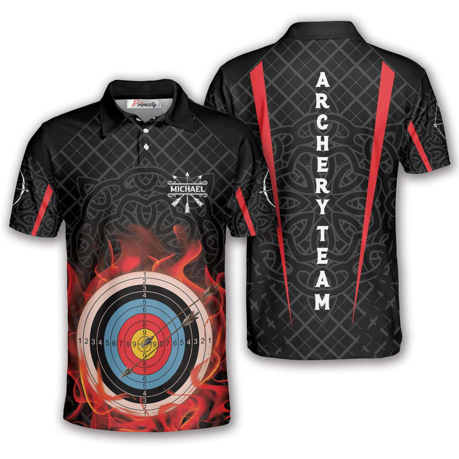 Target On Fire Custom Archery Shirts For Men - Primesty