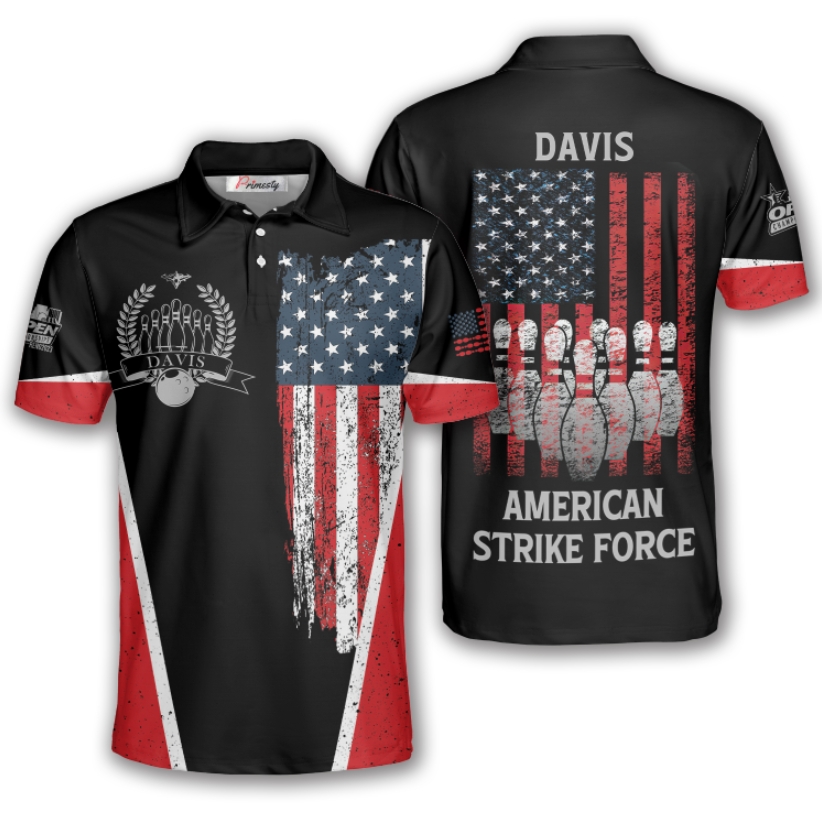 American Strike Force Custom Bowling Shirts For Men - Primesty