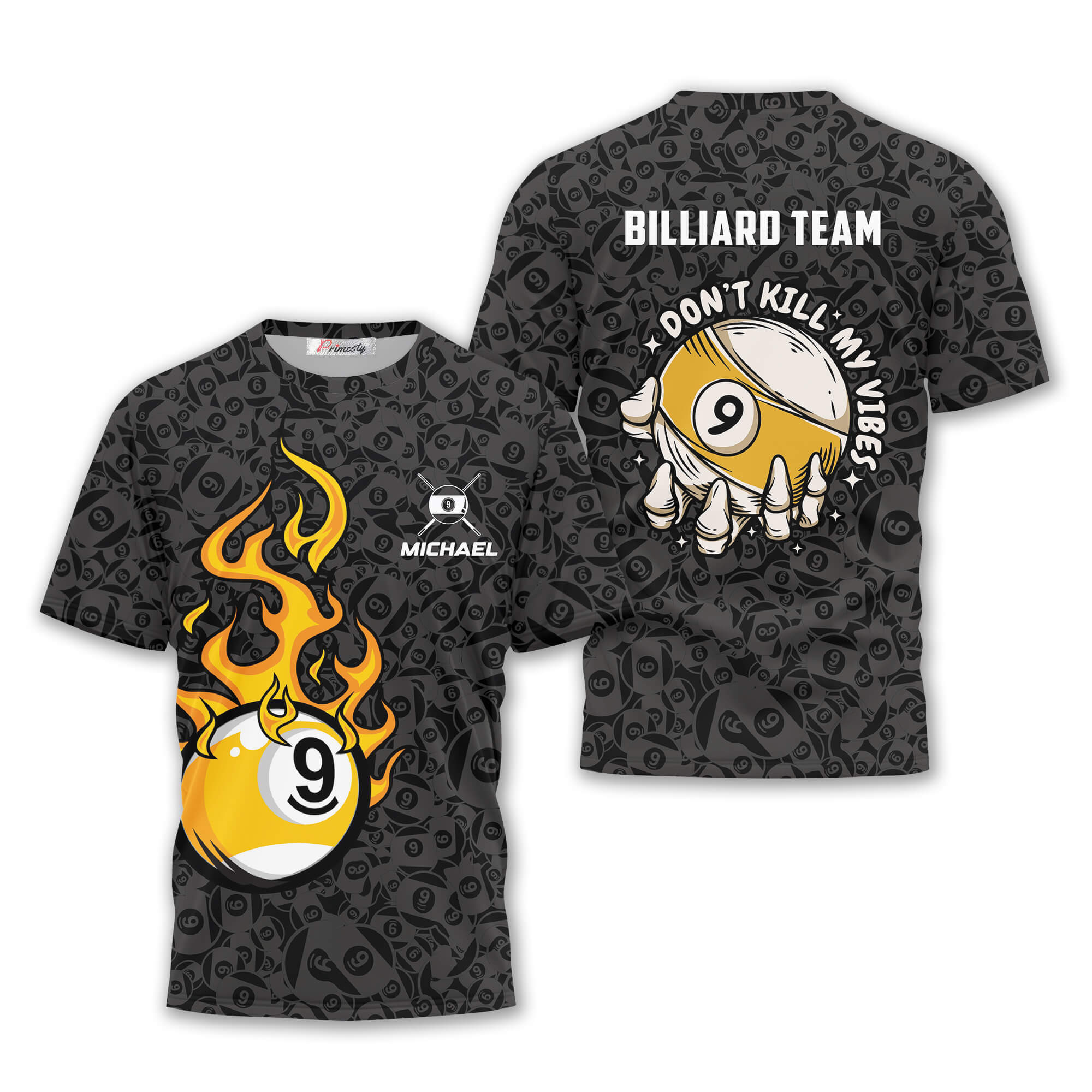 Don't Kill My Vibes 9 Ball Custom Billiard T-Shirts - Primesty