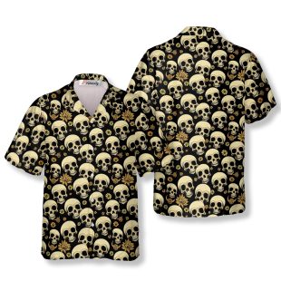 Vintage Floral Skull Hawaiian Shirt #561PRM20230428 Mockup FB