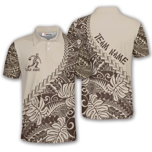 Tribal Plumeria Beautiful Custom Bowling Shirts for Men