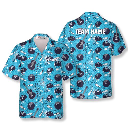 Bowling Guitar Water Flow Custom Hawaiian Shirt