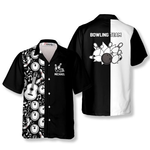 Drawing Bowling Guitar Icons Custom Hawaiian Shirt