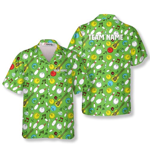 Green Bowling Guitar Icons Custom Hawaiian Shirt