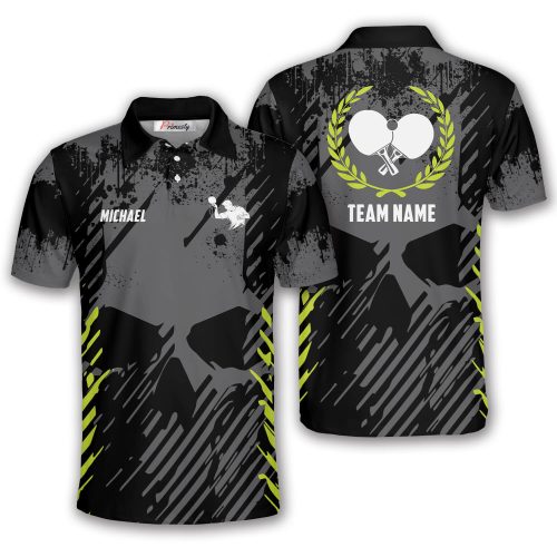 Grey Grunge Skull Custom Table Tennis Shirt for Men
