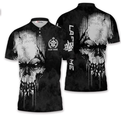 Grunge Grey Skull Custom Chess Shirt
