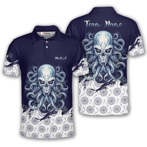 Pirate Skull Octopus Custom Dart Shirt for Men