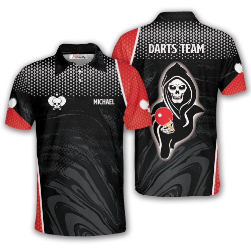 Red Black Grim Reaper Custom Table Tennis Shirt