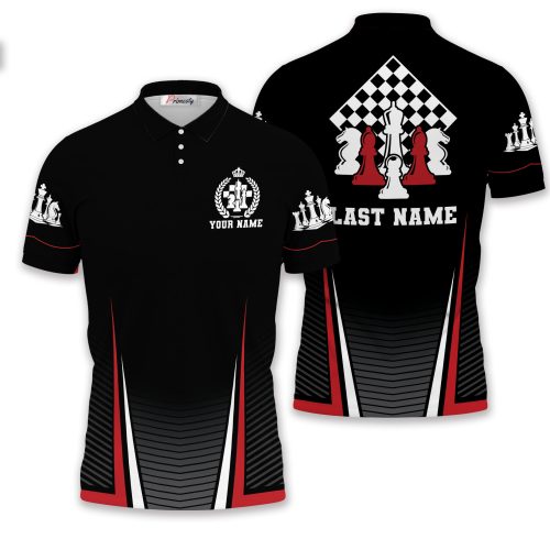 Red Black Sport Style Custom Chess Shirt