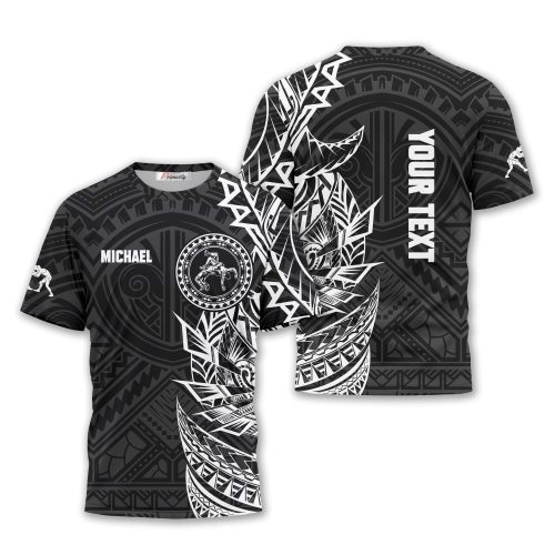 Black White Tribal Tattoo Custom Wrestling Shirt