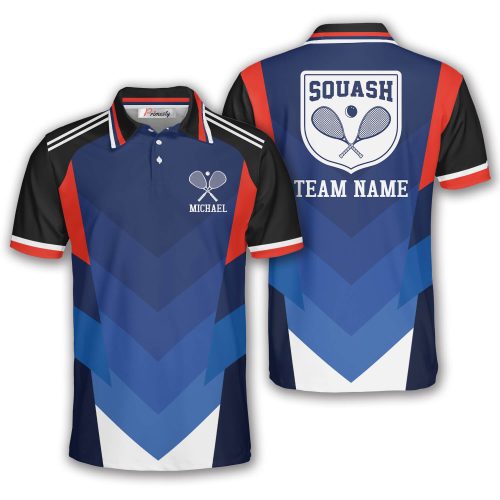 Gradient Blue Sports Style Custom Squash Shirt