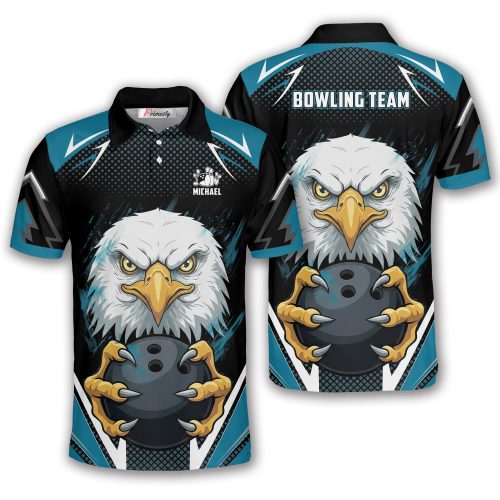 American Eagle Grabbing Bowling Ball Custom Bowling Shirt