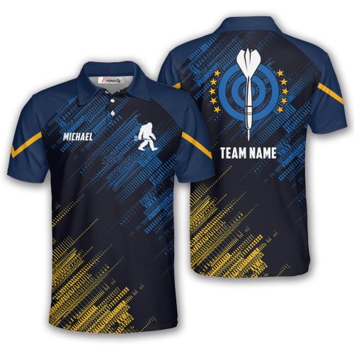Bigfoot Dark Blue Sports Style Custom Dart Shirt