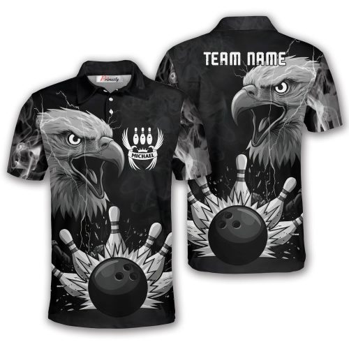 Grey Eagle Lightnings Bowling Strike Custom Bowling Shirt