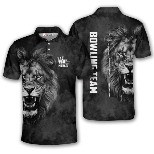 Grey Smoke Lion King Custom Bowling Shirt