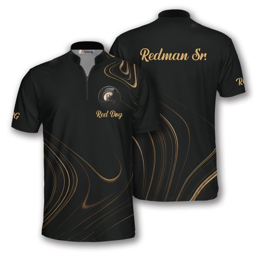 Custom Black Yellow Swirl Bowling Shirt (Dwayne)