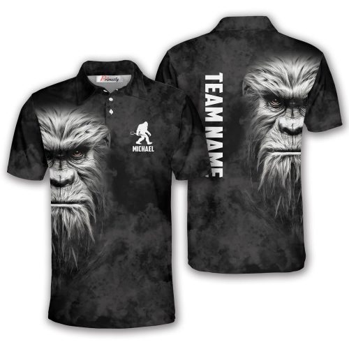 Mythical Bigfoot Smoke Black Custom Dart Shirt