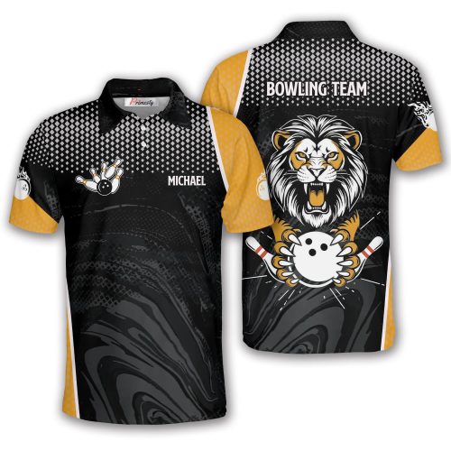Yellow Grey Smoke Lion King Custom Bowling Shirt