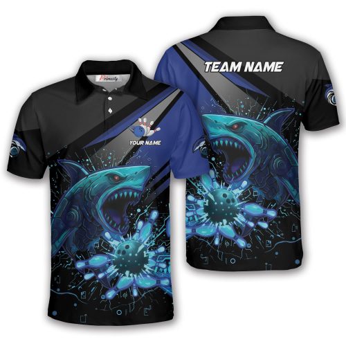 Cyborg Shark Bowling Strike Custom Bowling Shirt