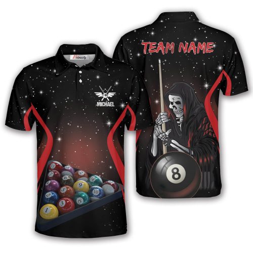 Grim Reaper 8 Ball Starry Night Custom Billiard Shirt