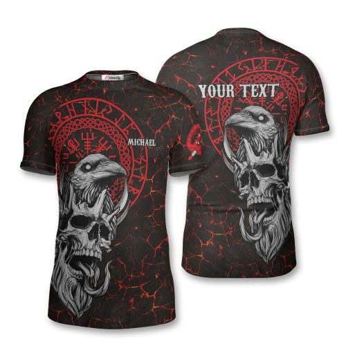 Skull Raven Viking Warrior Lava Custom Brazilian Rash Guard