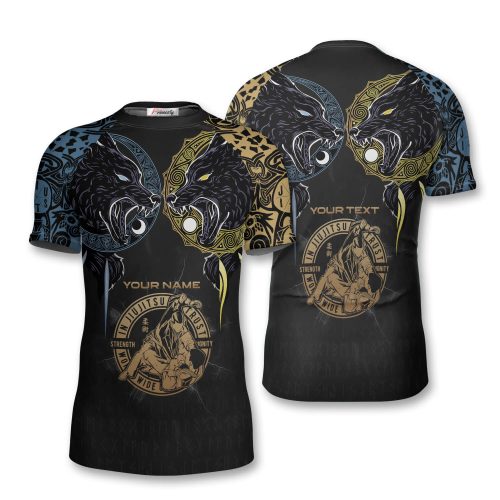 Viking Hati And Skoll Tattoo Custom Custom Brazilian Jiu Jitsu Rash Guard