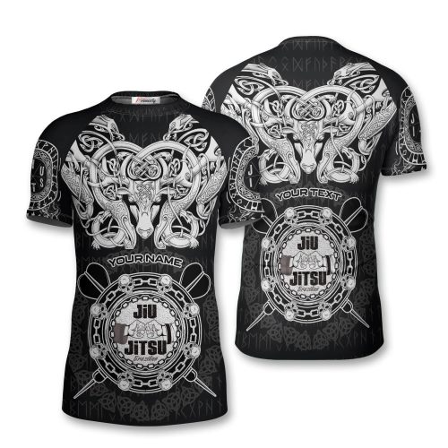 Viking Norse Vegvisir Runes Celtic Custom Brazilian Jiu Jitsu Rash Guard