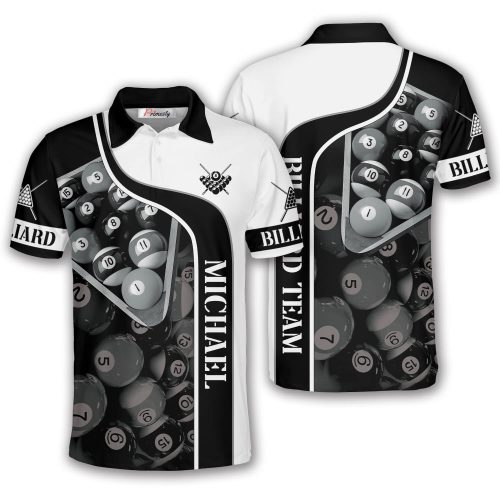3D BW Custom Billiard Shirts for Men