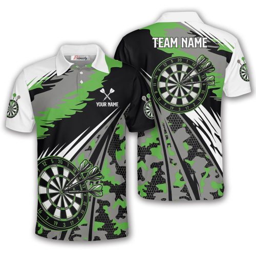 Military Green Camo Dartboard Custom Darts Shirt