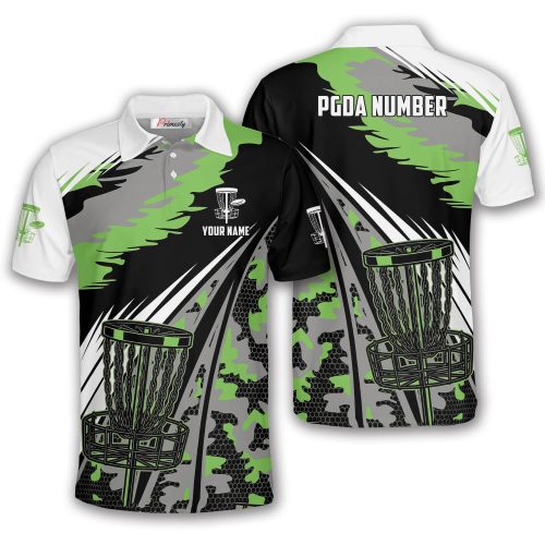 Military Green Camo Disc Golf Chain Custom Disc Golf Shirt