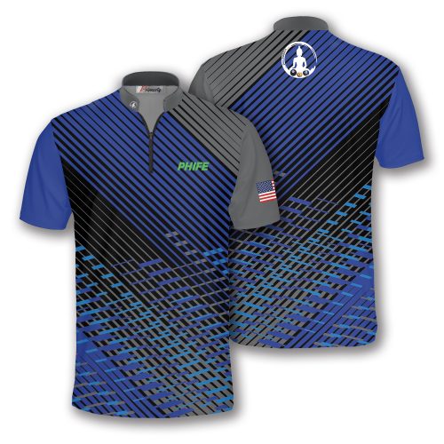PoolBudda Blue Black Custom Bowling Jersey (Phife)