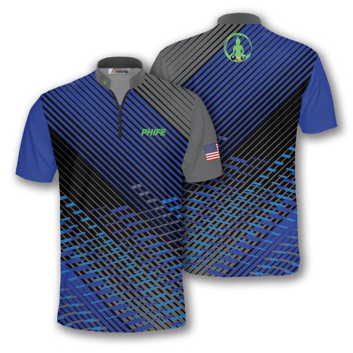 PoolBudda Blue Black Custom Bowling Jersey (Phife)