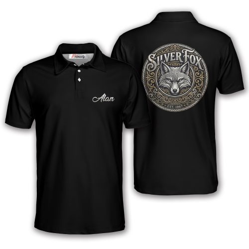 Silver Fox Black Custom Polo Shirt (Alan)