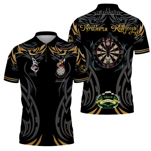 NO the Marlor Automation logo Northern Killjoys Custom Zip Polo Shirt (Richard)