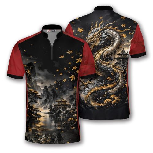 The Red Black Dragon Custom Bowling Jersey (Francine)