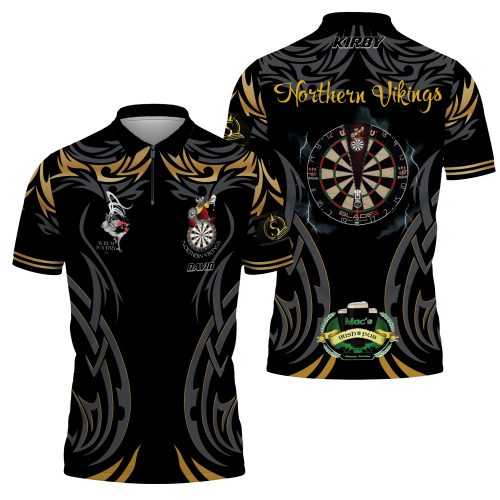 Northern Vikings Custom Zip Polo Shirt (Richard)