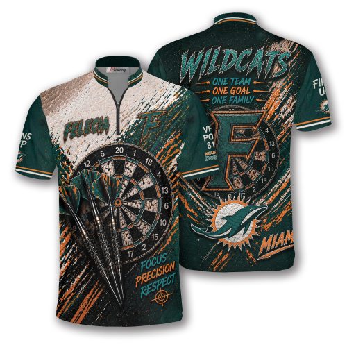 Green and Orange WildCats Custom Quater Zip Jersey (Virginia)