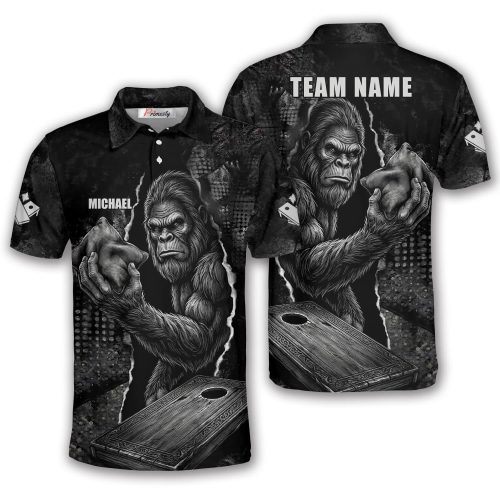 Dark Gothic Bigfoot Sasquatch Custom Cornhole Shirt