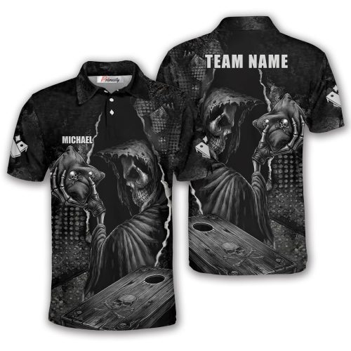 Dark Gothic Grim Reaper Skull Custom Cornhole Shirt