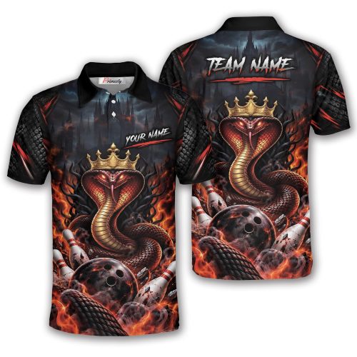 Fire Crown Cobra Custom Bowling Polo Shirt