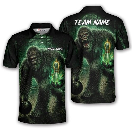 Gothic Dark Bigfoot Moonlight Custom Bowling Shirt